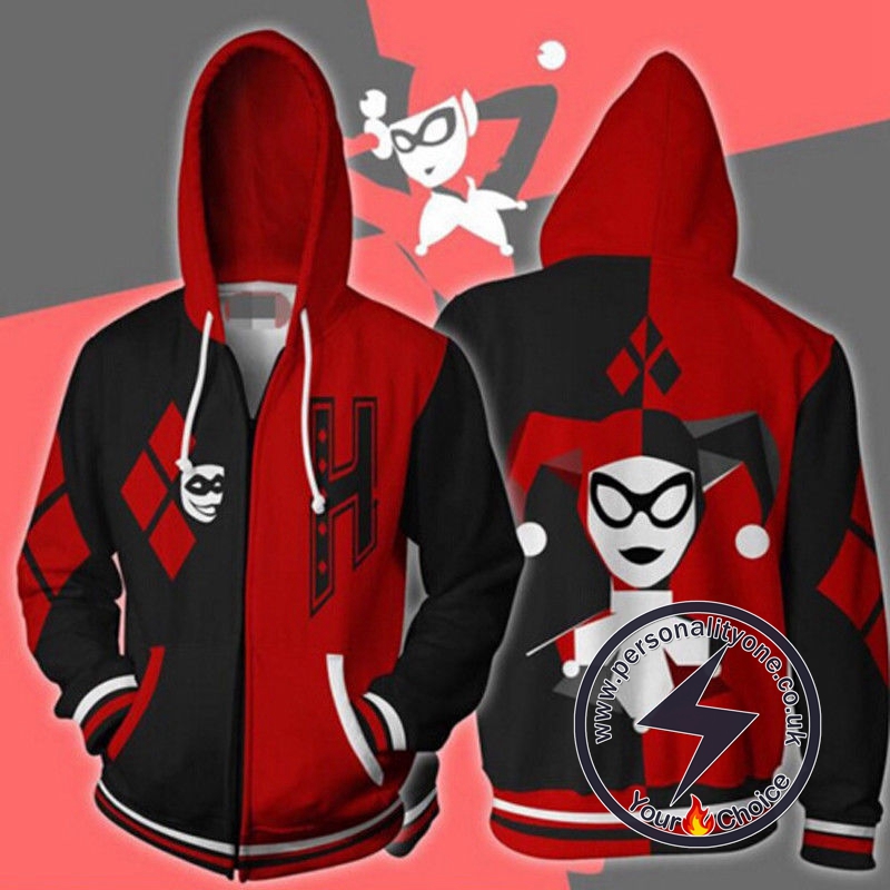 Harley Quinn Hoodie - Black and Red Jacket